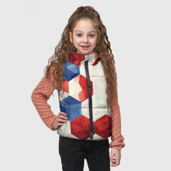 Детский жилет Белые синие красные плиты, цвет: 3D-черный — фото 2