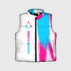 Детский жилет Assassins Creed neon gradient style: по-вертикали, цвет: 3D-черный