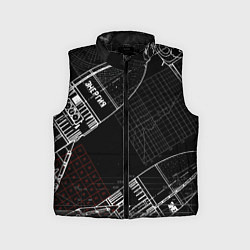 Детский жилет Чертеж ракеты, цвет: 3D-черный