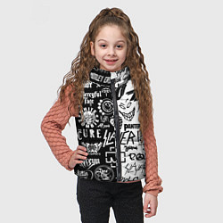 Детский жилет Логотипы лучших рок групп, цвет: 3D-черный — фото 2