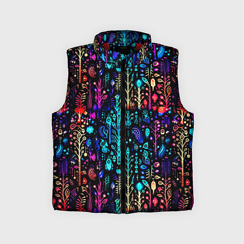 Детский жилет Флуоресцентные Цветы / 3D-Красный – фото 1