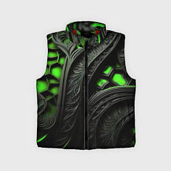 Детский жилет Green black abstract