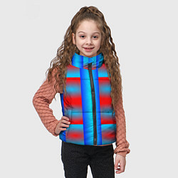Детский жилет Красно-синие полосы и квадраты, цвет: 3D-черный — фото 2