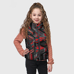 Детский жилет Красная кибер-броня, цвет: 3D-светло-серый — фото 2