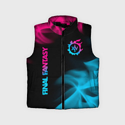 Детский жилет Final Fantasy - neon gradient: надпись, символ, цвет: 3D-черный