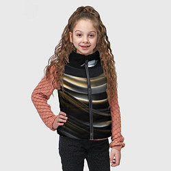 Детский жилет Чёрно-золотой градиент, цвет: 3D-светло-серый — фото 2