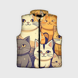 Детский жилет Кошачий принт от нейросети, цвет: 3D-черный