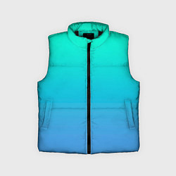 Детский жилет Градиент сине-зелёный светлый, цвет: 3D-черный