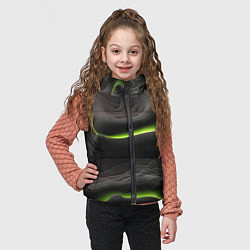 Детский жилет Green black texture, цвет: 3D-светло-серый — фото 2
