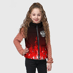 Детский жилет Герб РФ - красное пламя, цвет: 3D-черный — фото 2