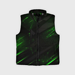 Детский жилет Dark black green abstract