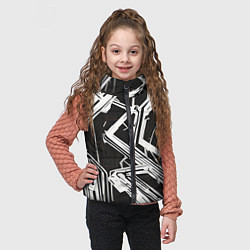 Детский жилет Белые полосы на чёрном фоне, цвет: 3D-черный — фото 2