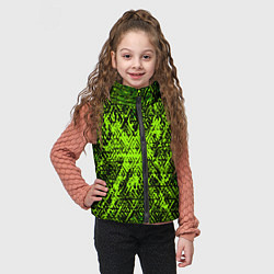 Детский жилет Зелёная глитч инфекция, цвет: 3D-черный — фото 2