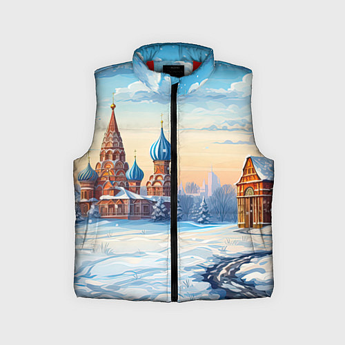 Детский жилет Российская зима / 3D-Красный – фото 1