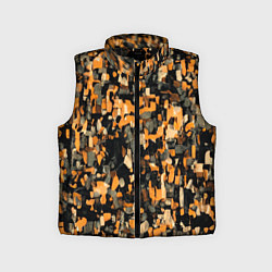 Детский жилет Мазки коричневой краски, цвет: 3D-черный