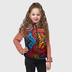 Детский жилет Разноцветный узор в стиле абстракционизм, цвет: 3D-светло-серый — фото 2