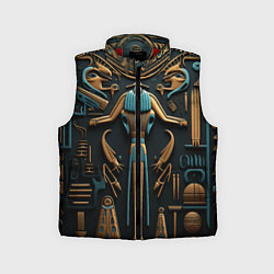 Детский жилет Орнамент в стиле египетской иероглифики, цвет: 3D-красный