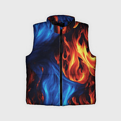 Детский жилет Огонь и вода как две стихии, цвет: 3D-черный