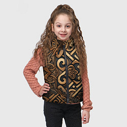 Детский жилет Асимметричный узор в викингском стиле, цвет: 3D-черный — фото 2