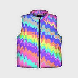 Детский жилет Искаженные разноцветные полосы, цвет: 3D-светло-серый