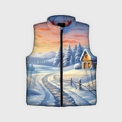 Детский жилет Предновогодний восход, цвет: 3D-красный