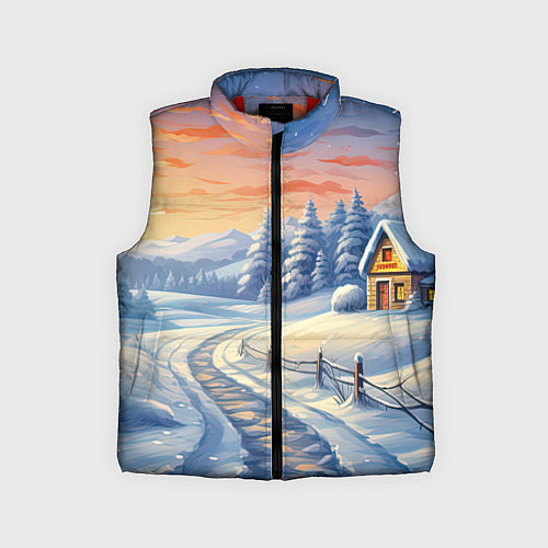 Детский жилет Предновогодний восход / 3D-Красный – фото 1