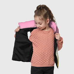 Детский жилет Розовый бежевый желтый градиент, цвет: 3D-черный — фото 2