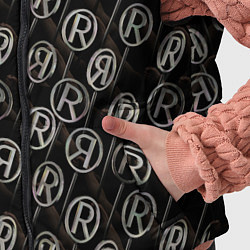 Детский жилет Заключённые в круг буквы R или Я на шестах, цвет: 3D-светло-серый — фото 2