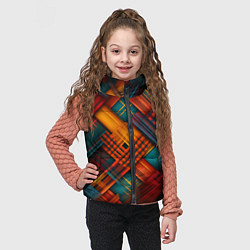 Детский жилет Разноцветная клетка в шотландском стиле, цвет: 3D-черный — фото 2