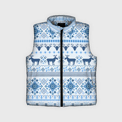 Детский жилет Blue sweater with reindeer