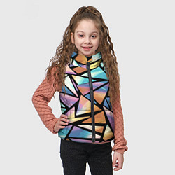 Детский жилет Радужные треугольники - кристаллы голографические, цвет: 3D-черный — фото 2