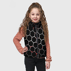 Детский жилет Шестиугольник пчелиный улей, цвет: 3D-черный — фото 2