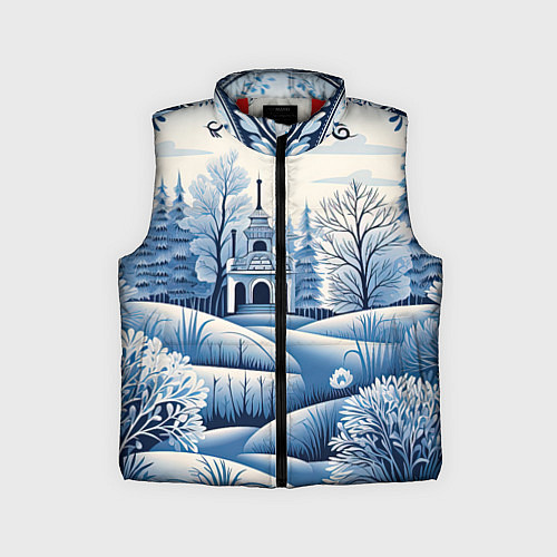 Детский жилет Пушистые завитки / 3D-Красный – фото 1