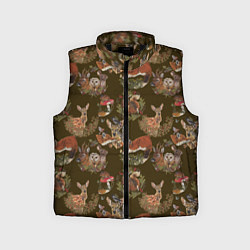 Детский жилет Разные животные, цвет: 3D-черный