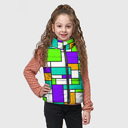 Детский жилет Геометрический зелёно-фиолетовый, цвет: 3D-черный — фото 2