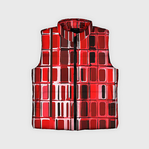 Детский жилет Красные прямоугольники / 3D-Красный – фото 1