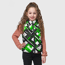 Детский жилет Зелёные и чёрные мазки, цвет: 3D-черный — фото 2