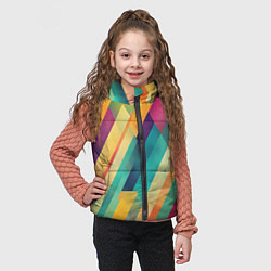 Детский жилет Цветные диагональные полосы, цвет: 3D-светло-серый — фото 2