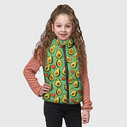 Детский жилет Авокадо и сердечки, цвет: 3D-черный — фото 2