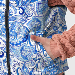 Детский жилет Гжельская роспись на белом фоне, цвет: 3D-черный — фото 2