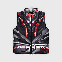 Детский жилет Красный кибернетический демон, цвет: 3D-светло-серый
