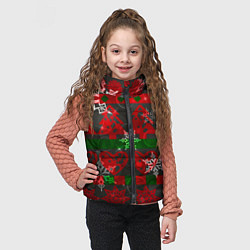 Детский жилет Рождественские узоры ёлки и снежинки, цвет: 3D-красный — фото 2