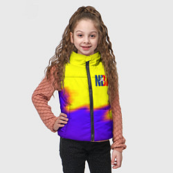 Детский жилет НБА баскетбол краски неоновые желтые, цвет: 3D-черный — фото 2