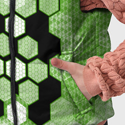 Детский жилет Зелёная кибер броня hexagons, цвет: 3D-красный — фото 2