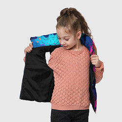 Детский жилет Яркие кислотные разноцветные пятна в виде камуфляж, цвет: 3D-черный — фото 2