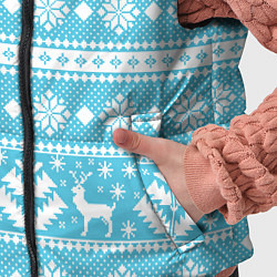 Детский жилет Новый год ели и олени, цвет: 3D-черный — фото 2