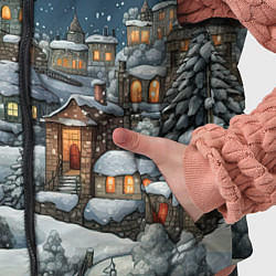 Детский жилет Новогодний городок ночной, цвет: 3D-светло-серый — фото 2