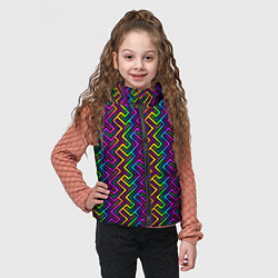Детский жилет Радужный неоновый лабиринт, цвет: 3D-светло-серый — фото 2
