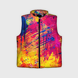 Детский жилет Огненный неон, цвет: 3D-черный