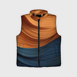 Детский жилет Оранжевая и синяя абстракция, цвет: 3D-черный
